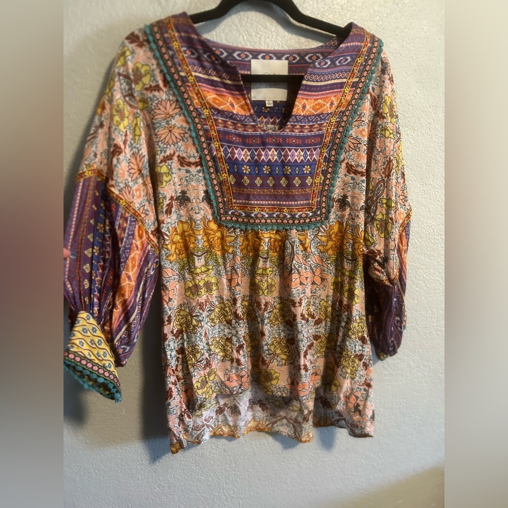 John mark printed tunic top